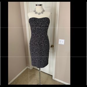 Strapless black and white dress